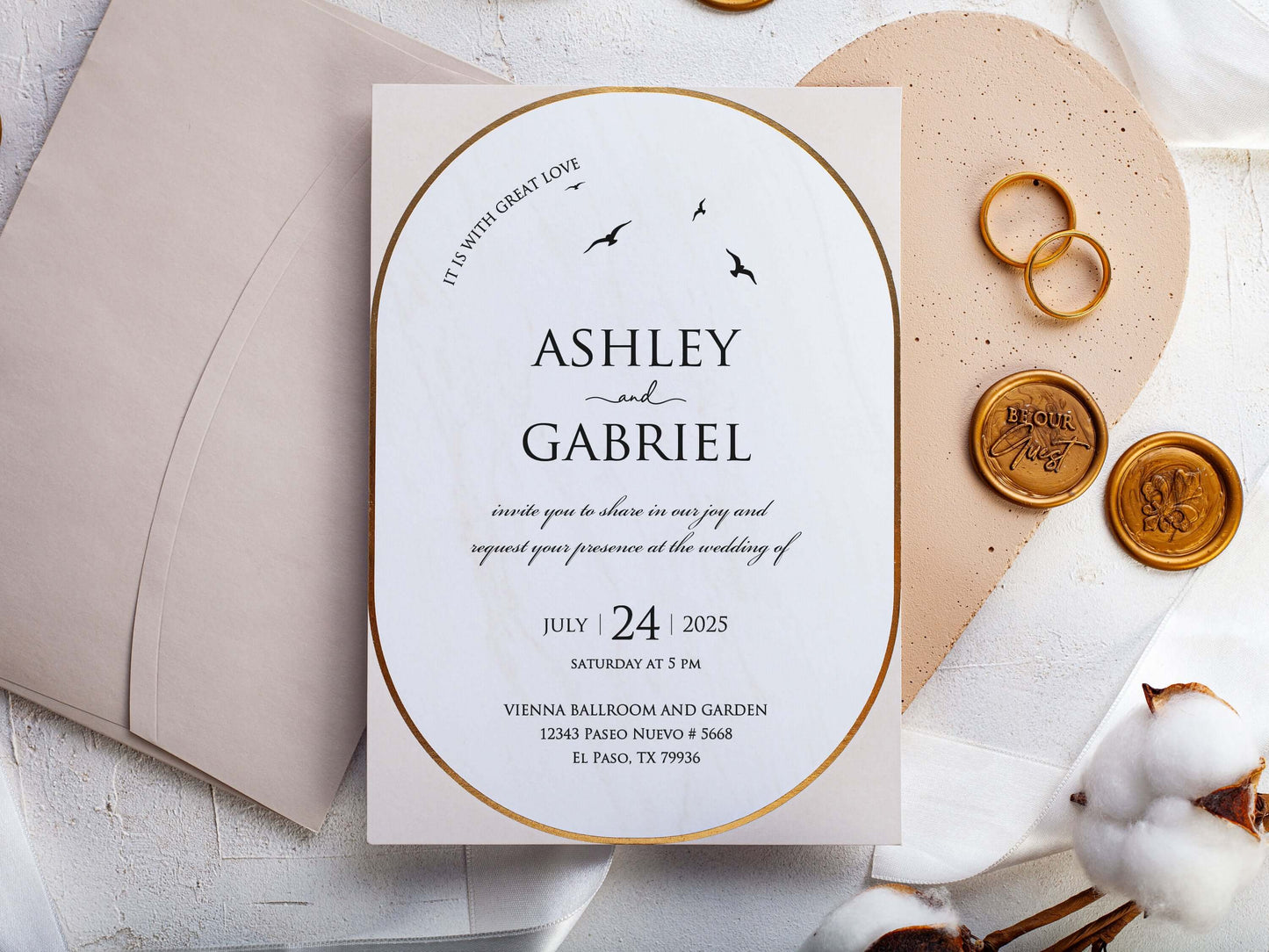 Blush Pink Wedding Invitations