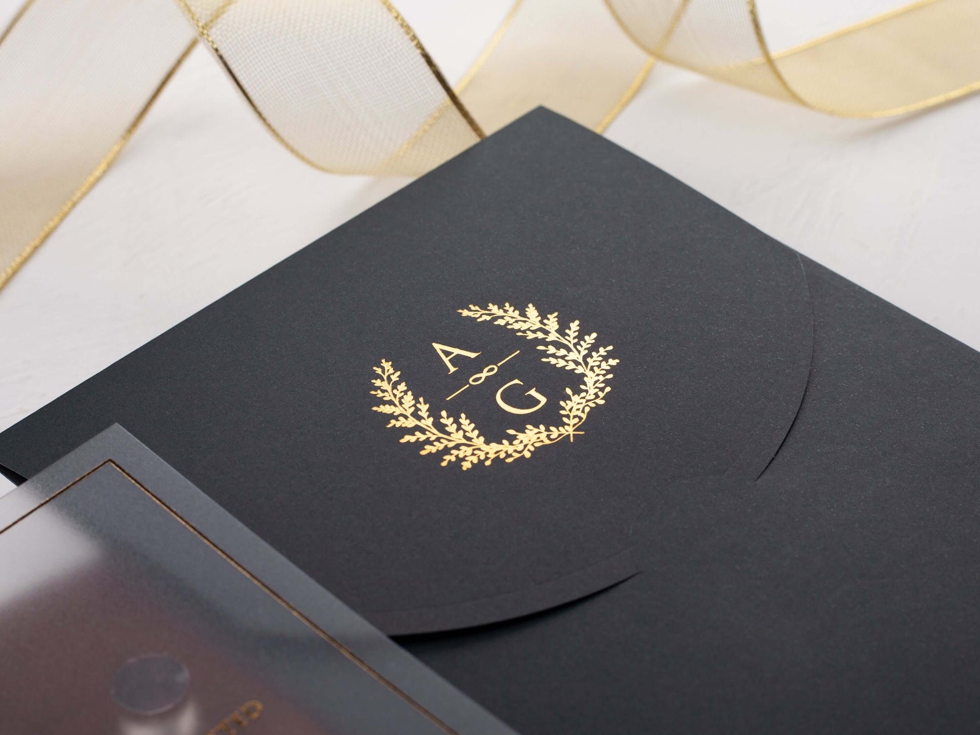 Tropical Details Acrylic Wedding Invitation with Palm Leaves