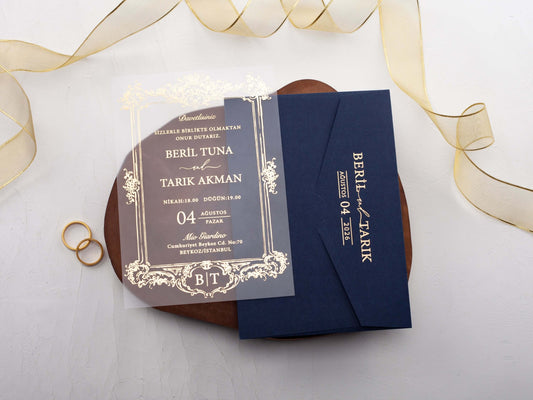Frame Detailed Acrylic Wedding Invitation