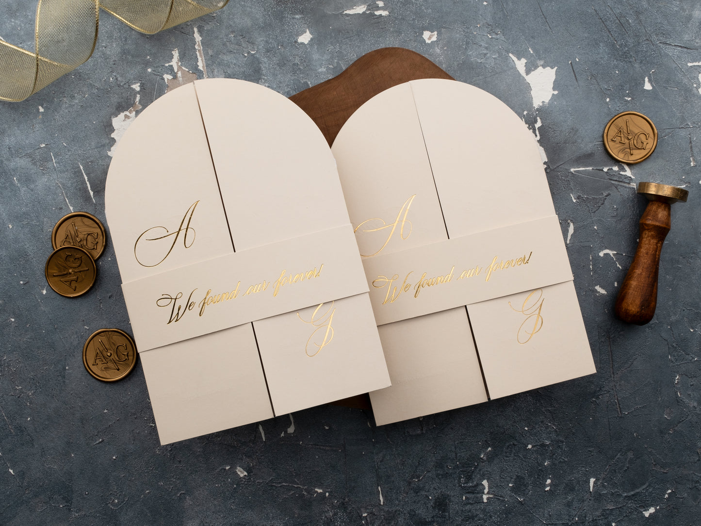 Ivory wedding stationery set with RSVP and detail cards