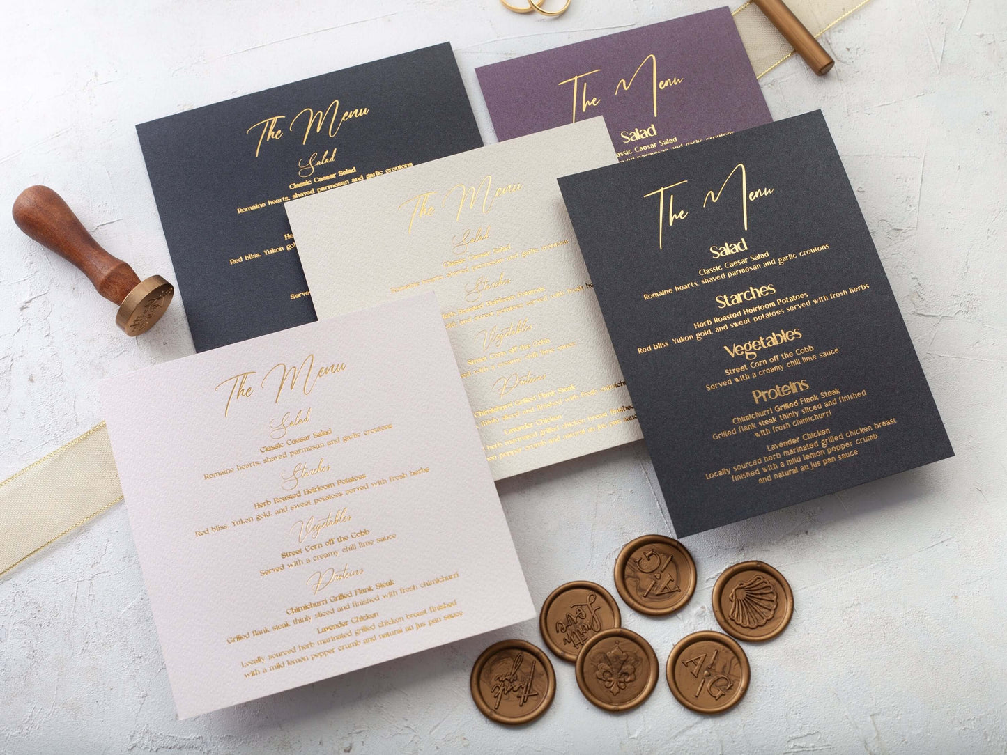 Personalized Wedding Dinner Menu Cards