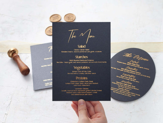 Personalized Wedding Dinner Menu Cards
