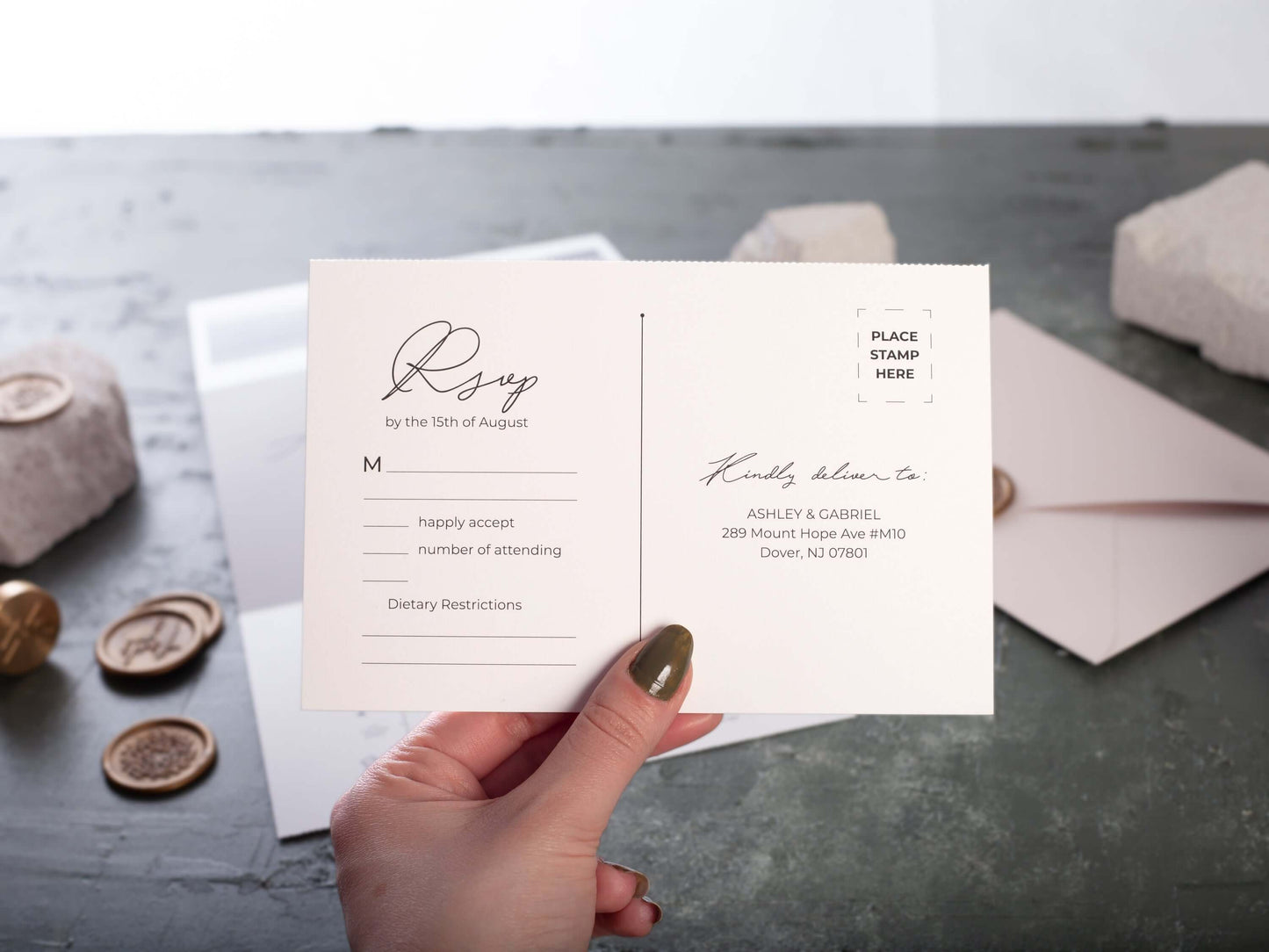 Trifold Wedding Invitation Cards with Photo and Rsvp