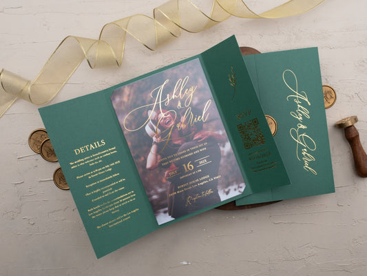Folded Acrylic Wedding Invitations