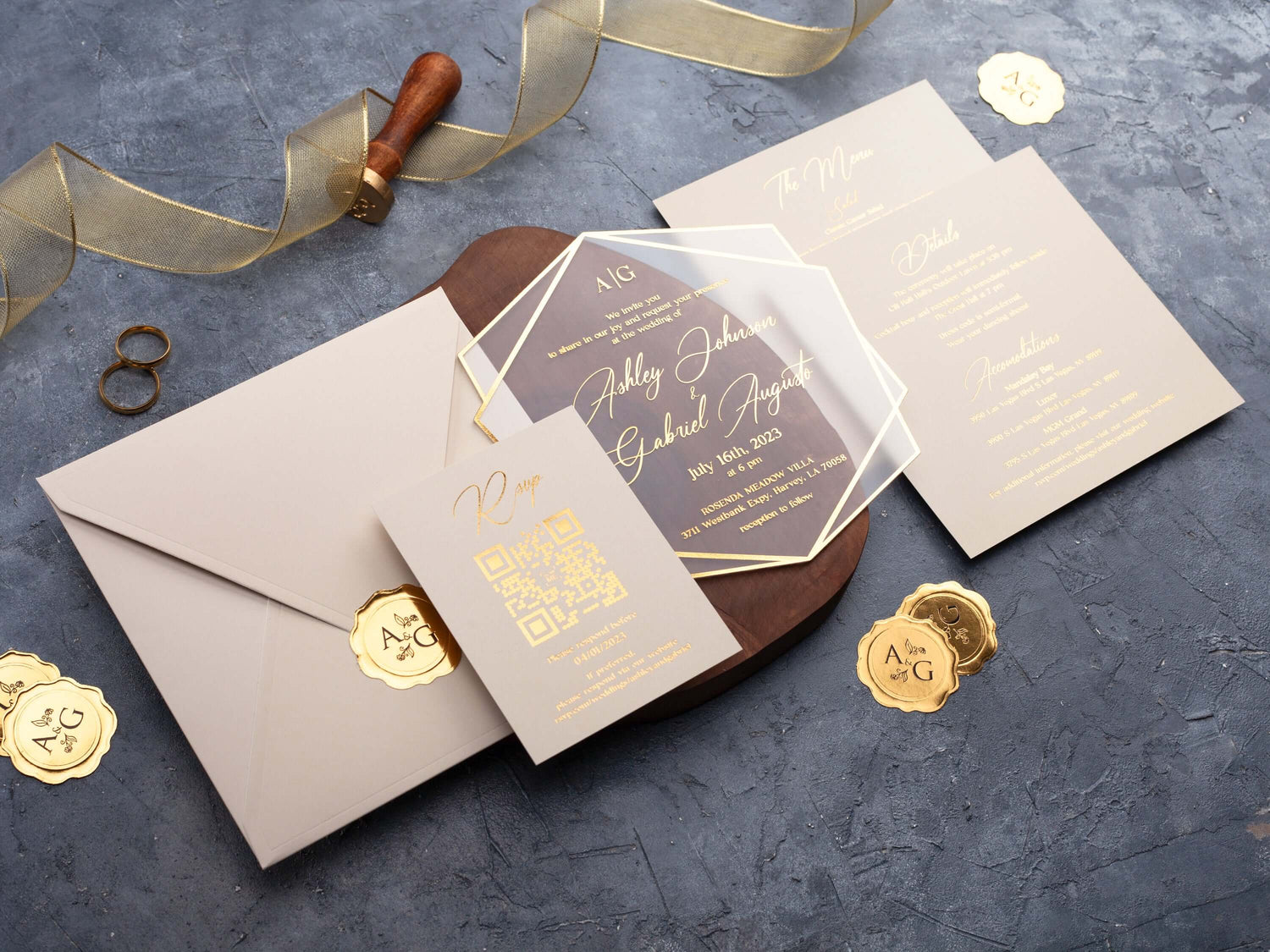 Hexagon Wedding Invitations