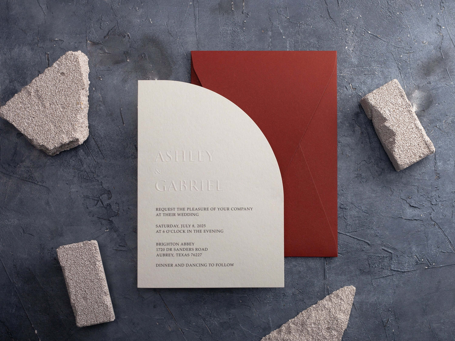 Embossed Wedding Invitations - Luxury Raised