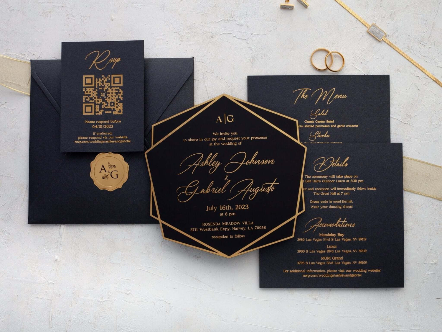 Black Wedding Invitations