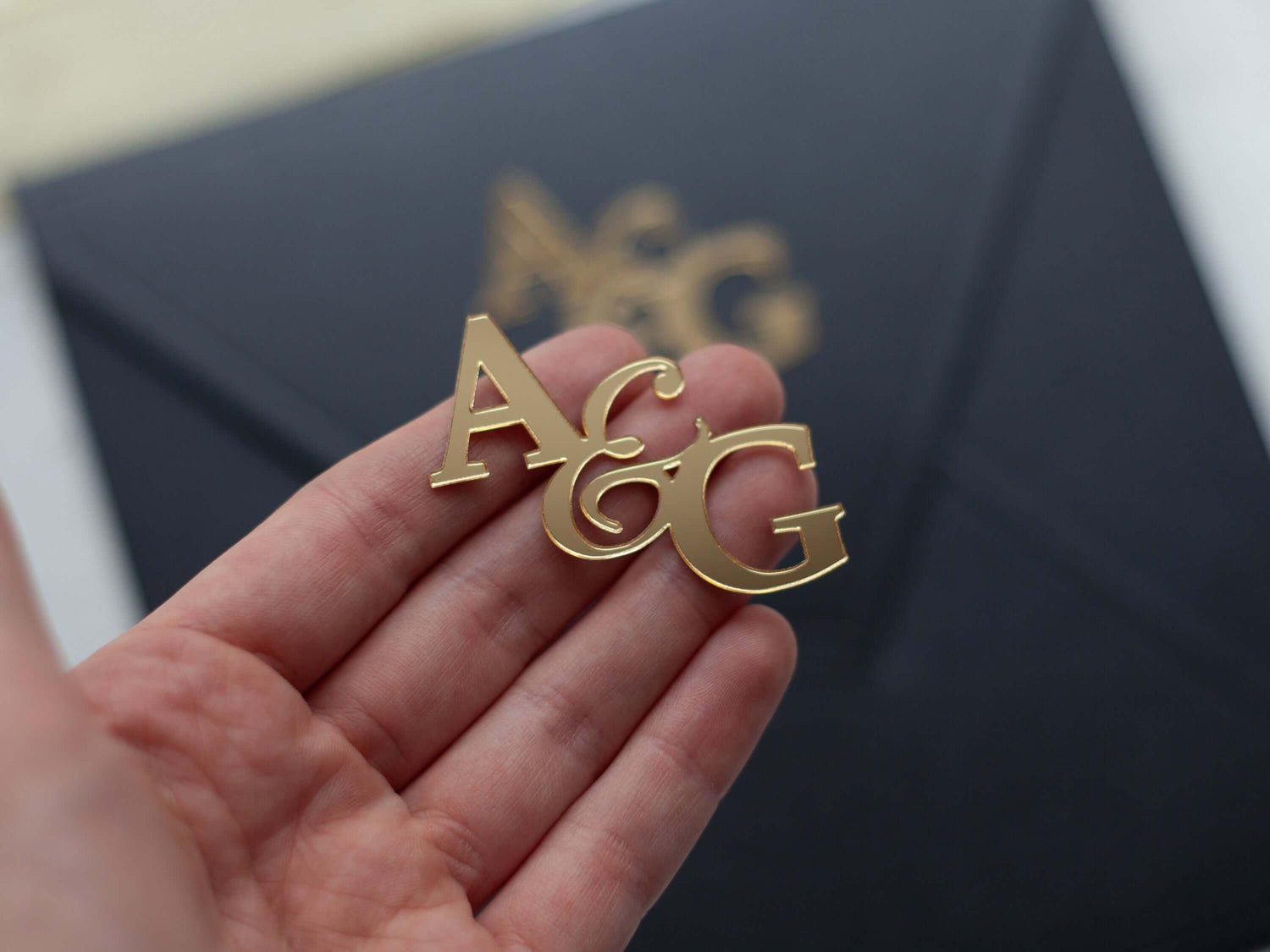 Acrylic envelope seals adding a refined touch to invitations