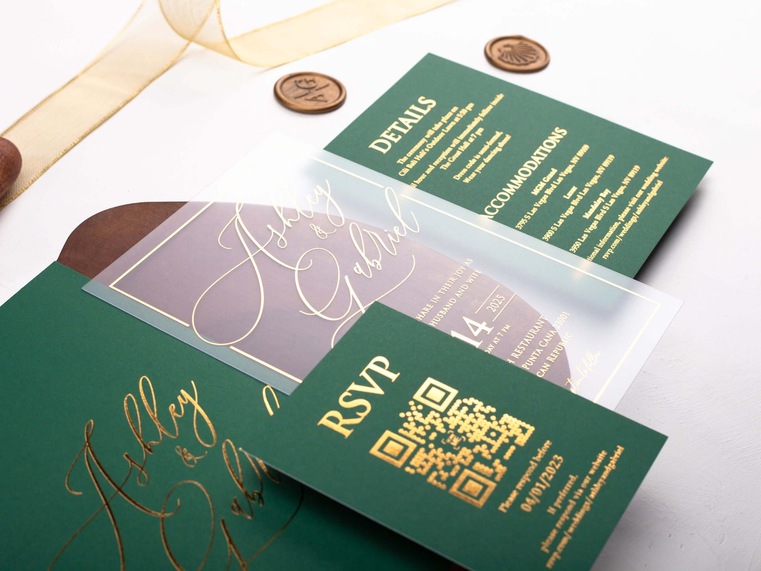 Emerald Green Wedding Invitation