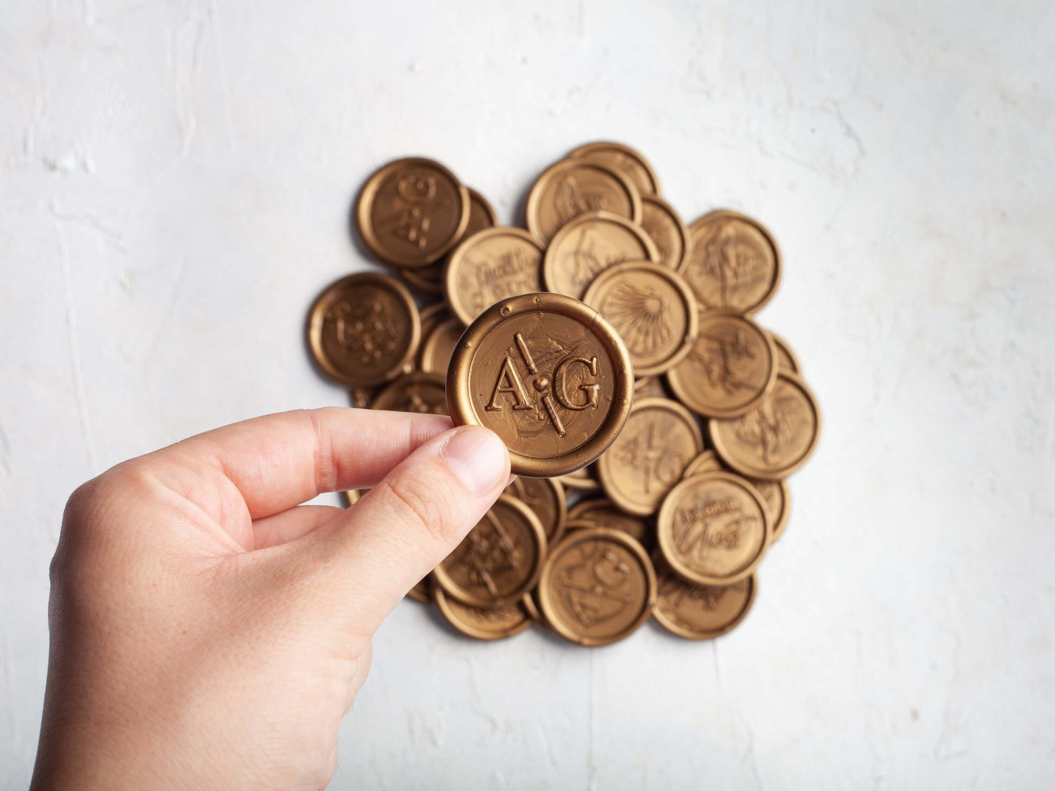 Assorted wax seal styles for adding a vintage touch to wedding invitations