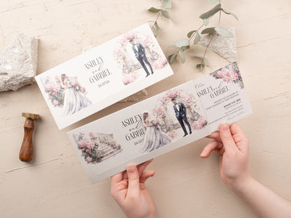 Elegant Slide Wedding Invitation - Floral Design