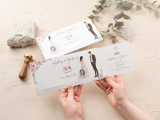 Minimalist Slide Wedding Invitation - Couple Design