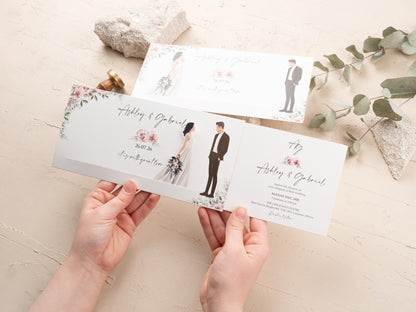 دعوة زفاف مع صورة شخصية - بطاقة شخصية مع تأكيد الحضور والتفاصيل