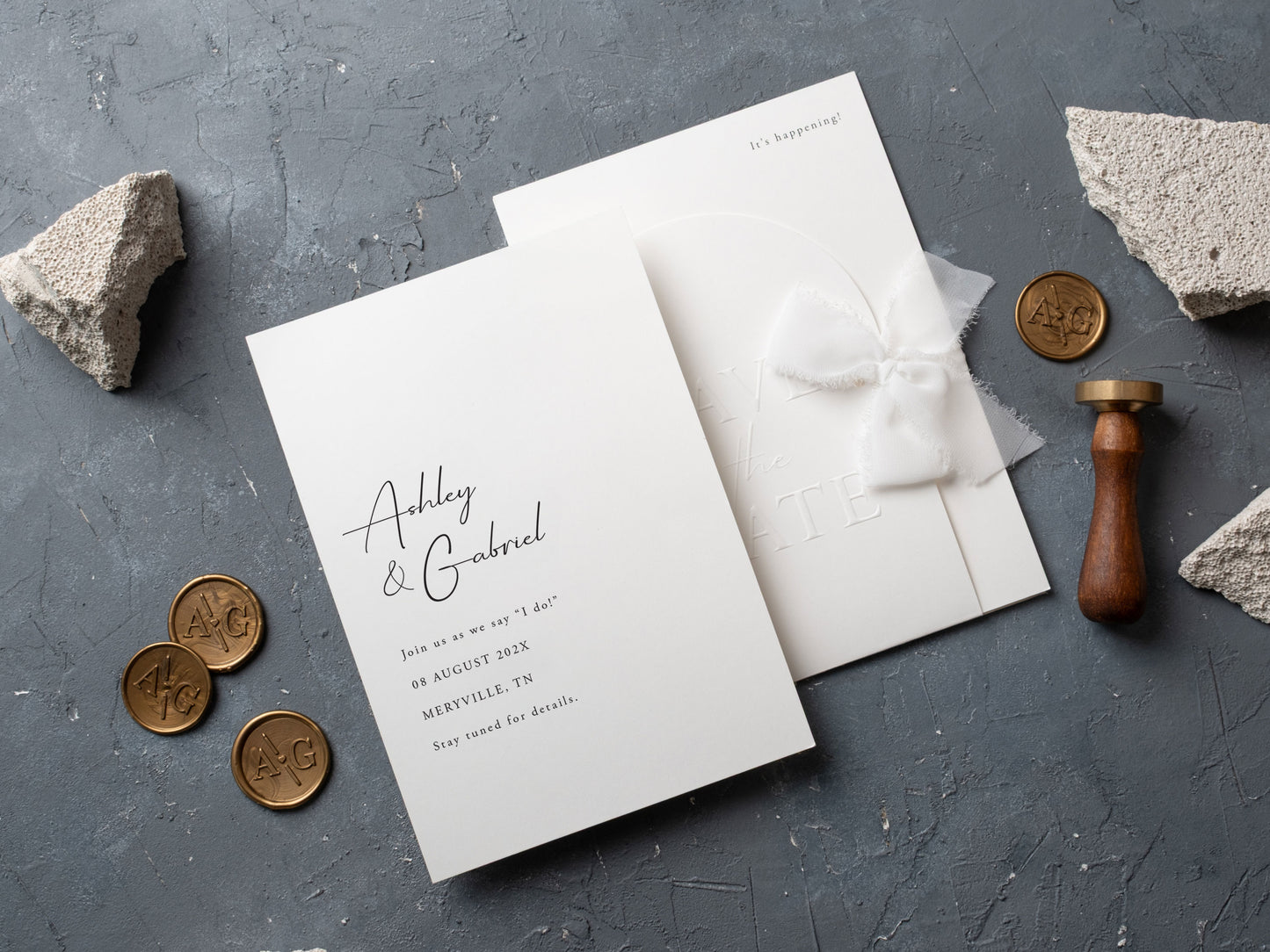 Save The Date card with Jacket