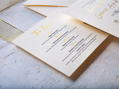 Ivory Paper Wedding Invitations with Gold Foil