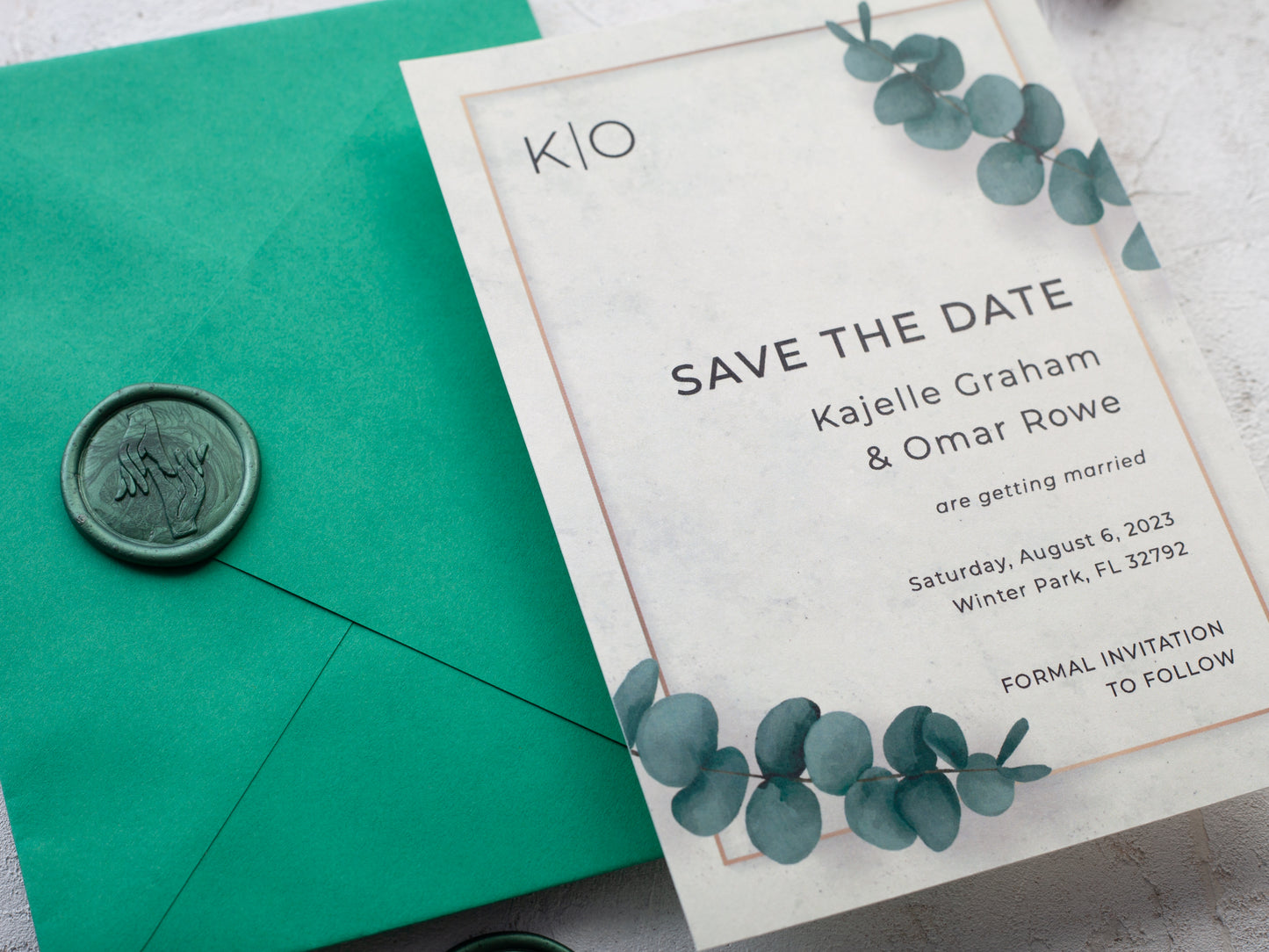 Eucalyptus Leaf Detailed Save The Date Card