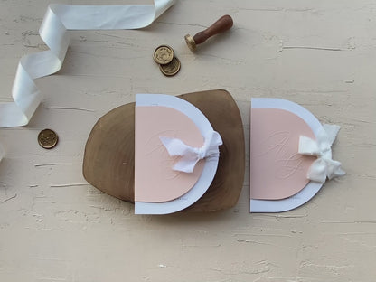 Blush pink wedding invitation set

