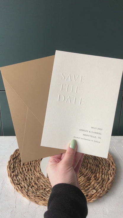 Elegant Embossed Save The Date Cards