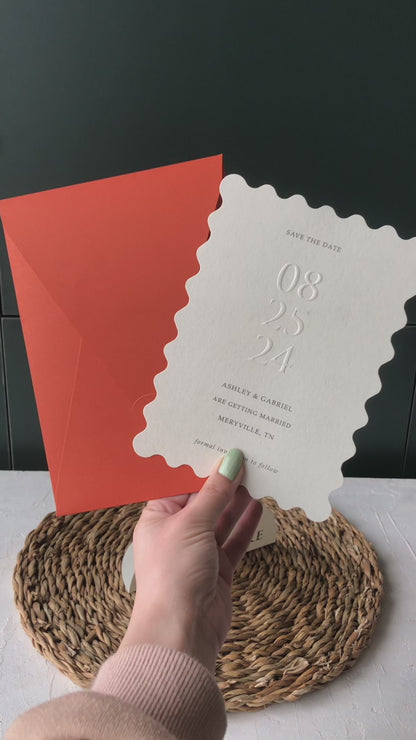 Elegant Embossed Save The Date Cards