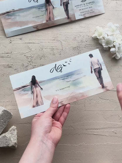 دعوة زفاف مع صورة شخصية - بطاقة شخصية مع تأكيد الحضور والتفاصيل