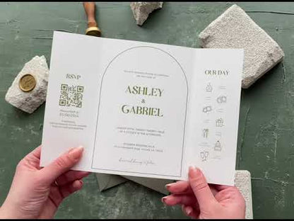Arch-Fold Wedding Invitations with Personalized Photo