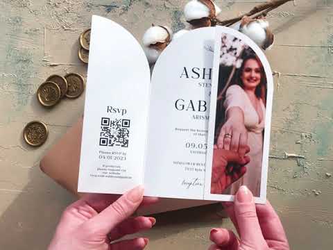 Butterfly Fold Wedding Invitations with Personalized Photo
