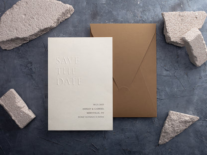 Elegant Embossed Save The Date Cards