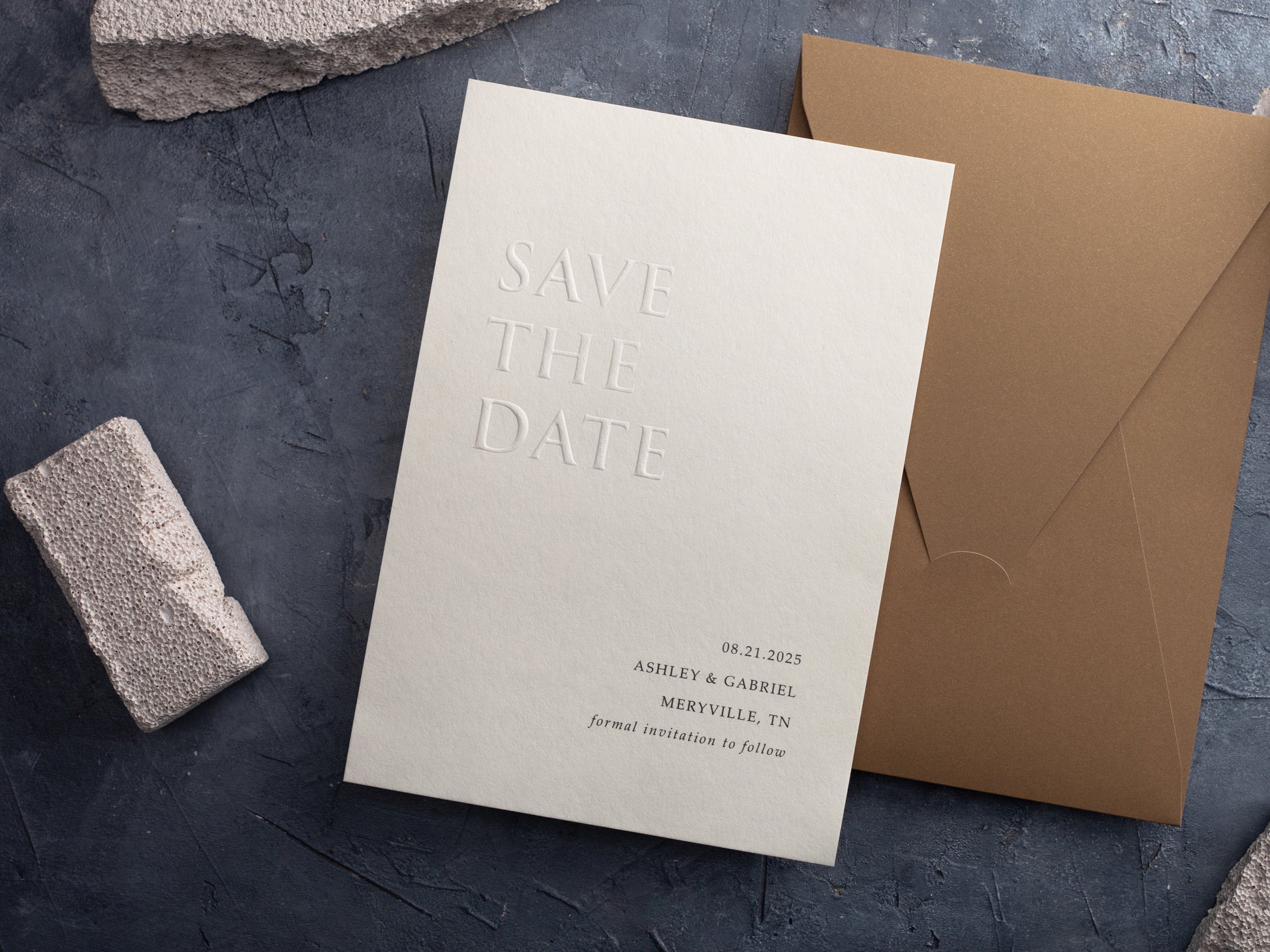 Elegant Embossed Save The Date Cards