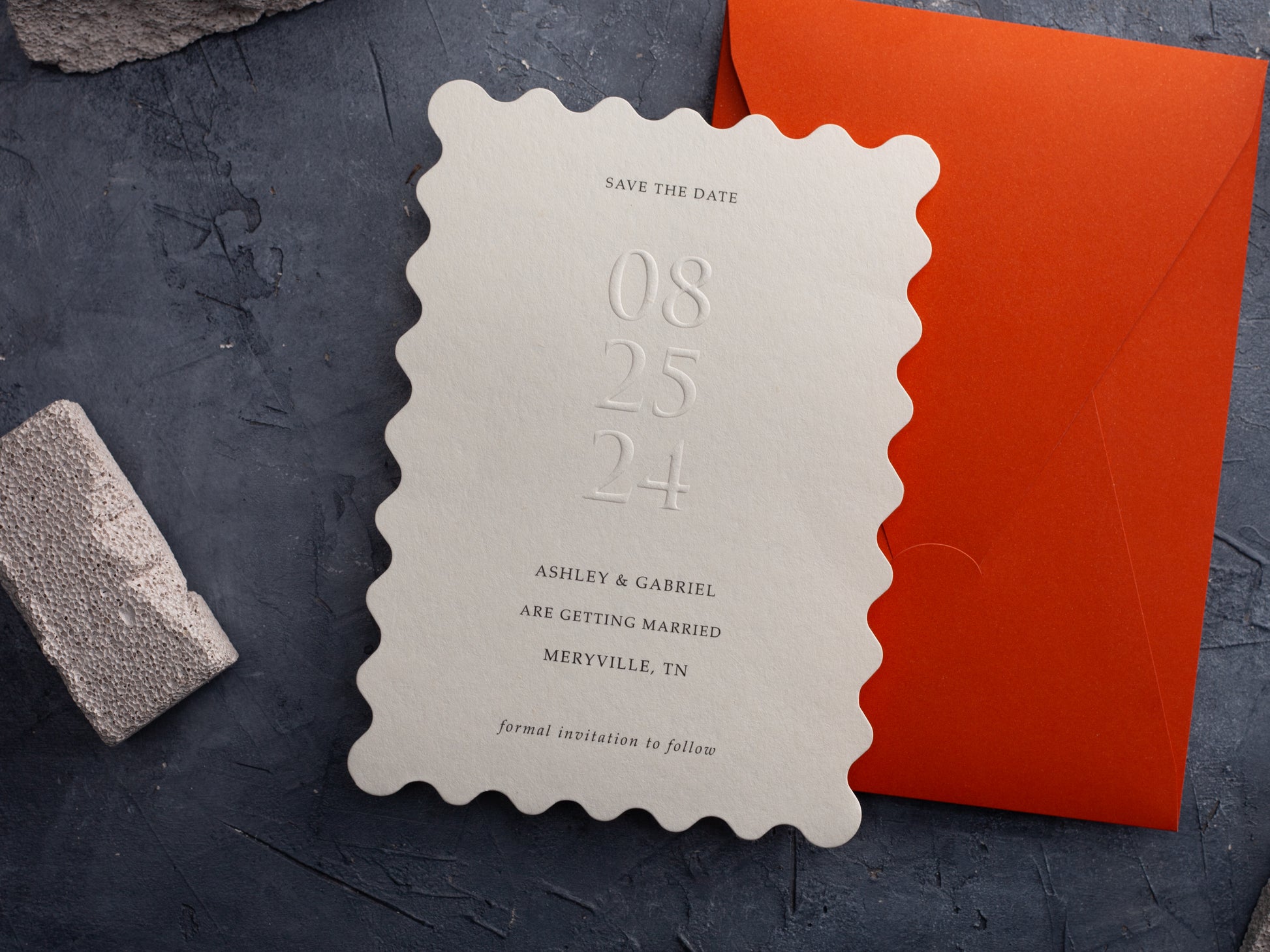 Elegant Embossed Save The Date Cards