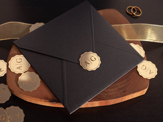 Stylish Acrylic Envelope Seals  Enhance Your Invitation Suite –  HalyaWedding
